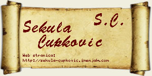 Sekula Čupković vizit kartica
